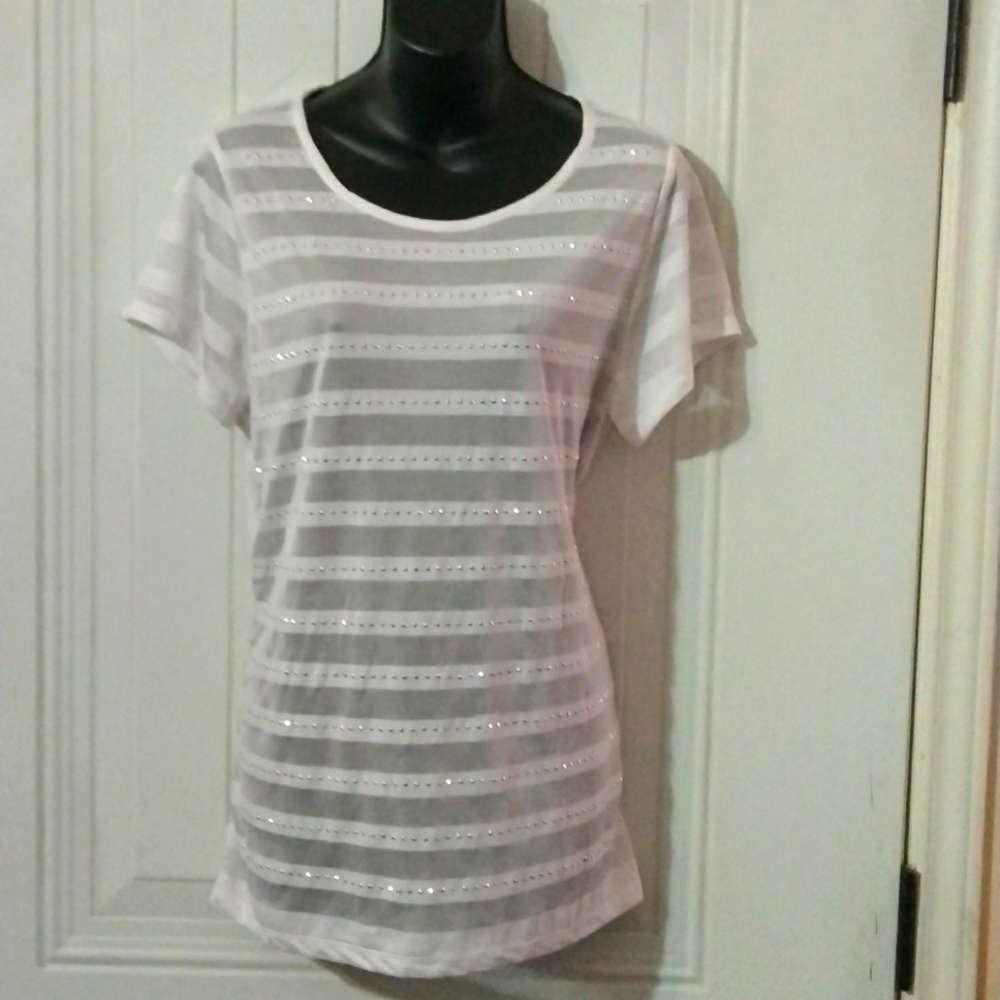 White blouse with rhinestones